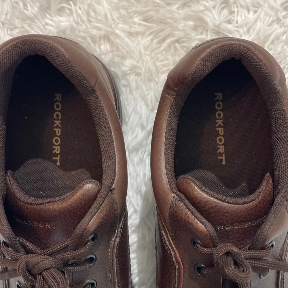 Rockport Men's Dark Brown Leather Oxfords SIZE 13 M LIKE NEW